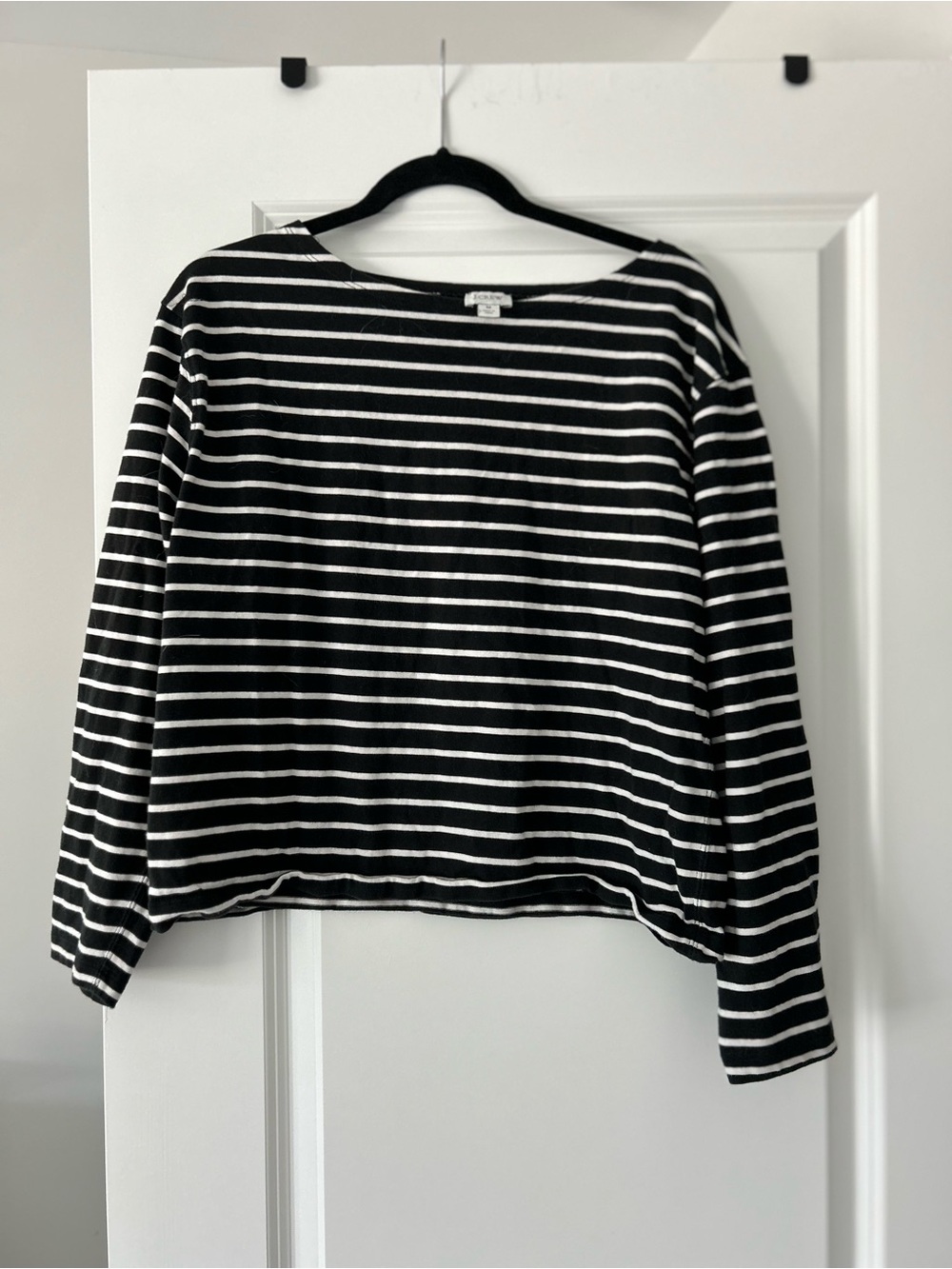 J. Crew Black and White Striped Long Sleeve Tee